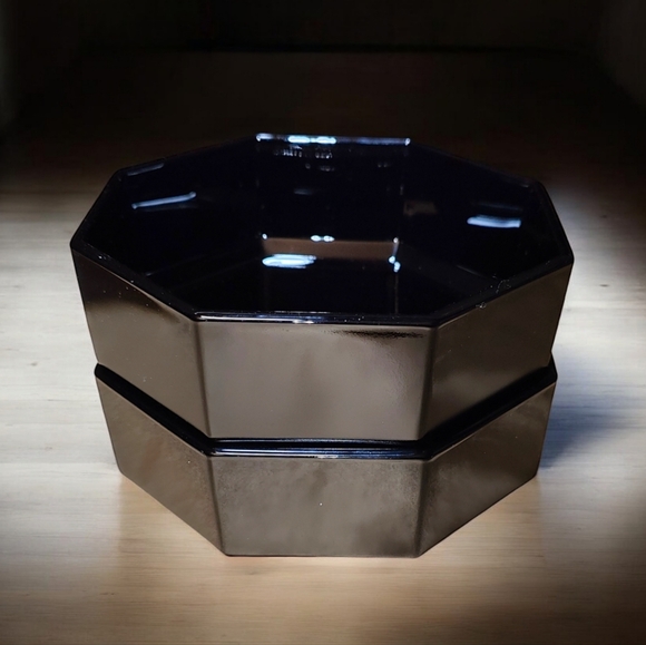 🍄Vintage Arcoroc France Black Glass Octime Octagon Stackable Bowls - Picture 5 of 10